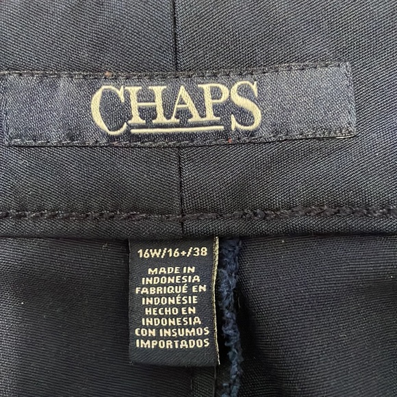 Navy dress slacks by Chaps with front button and zipper enclosure - Picture 4 of 6